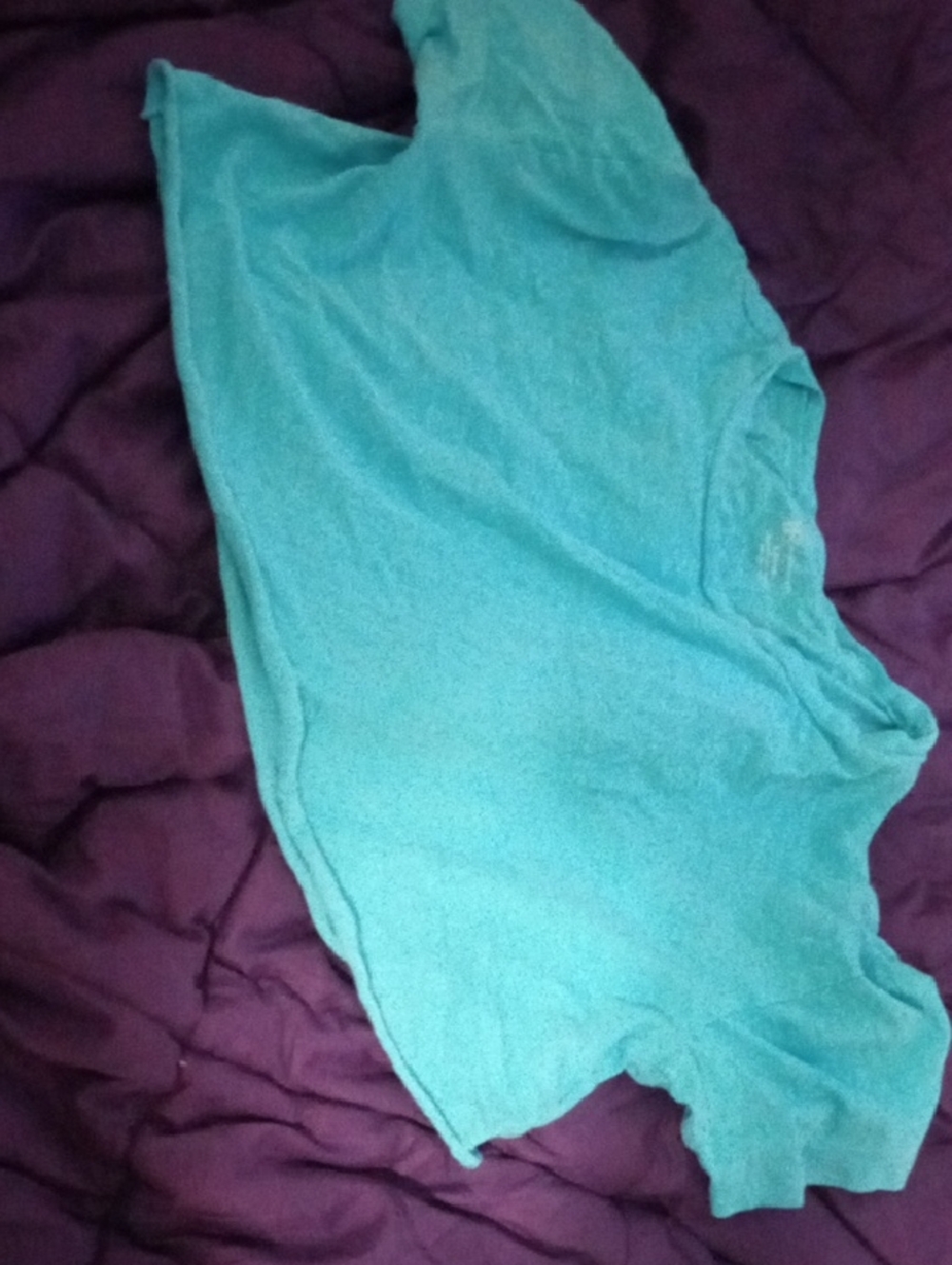 Turquoise Blue Cropped Tee